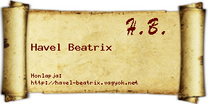 Havel Beatrix névjegykártya